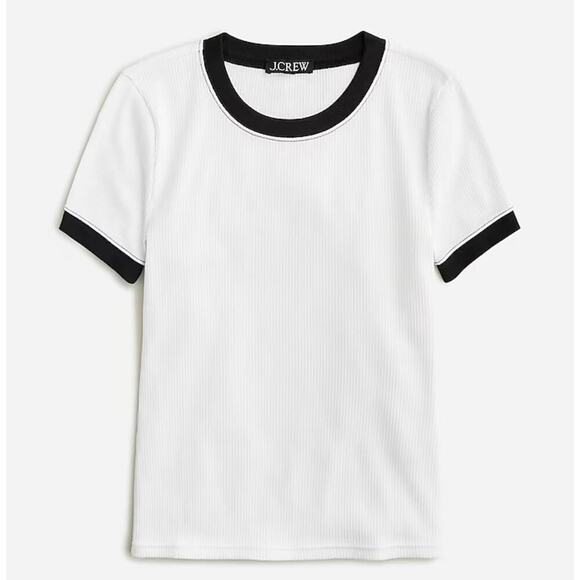 J. Crew Vintage rib shrunken T-shirt with contrast trim XXL - Picture 1 of 5